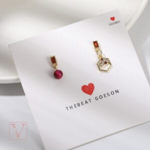 Aretes Rojos Casuales - Imagen 1