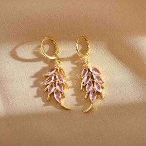 Aretes Hojas En Cristal - Imagen 6