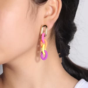 Aretes 4 Eslabones Colores - Imagen 9