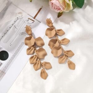 Aretes Hojas Colgantes Largos - Imagen 5