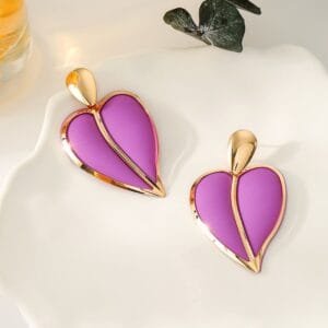 Aretes Corazón Durazno - Imagen 4