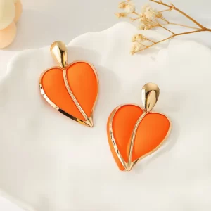 Aretes Corazón Durazno - Imagen 2