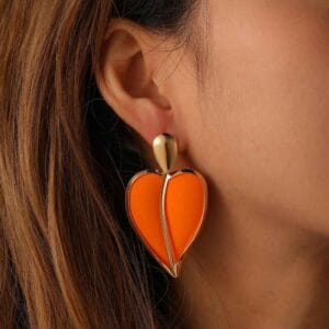 Aretes Corazón Durazno - Imagen 3