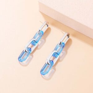 Aretes Eslabón Cromo y Color - Imagen 8