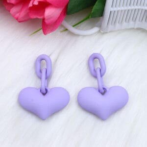 Aretes Corazón Unicolor - Imagen 3