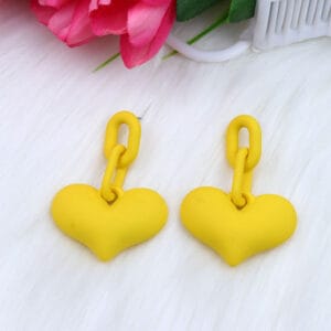 Aretes Corazón Unicolor - Imagen 8