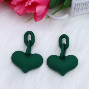 Aretes Corazón Unicolor - Imagen 7