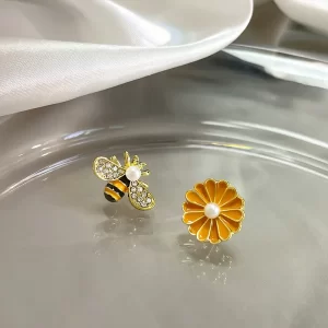 Aretes Abeja y Flor - Imagen 2