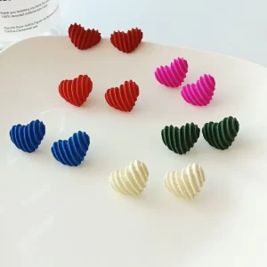 Aretes Corazón Rayado - Imagen 1