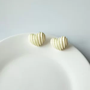 Aretes Corazón Rayado - Imagen 5