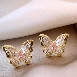 Aretes Mariposa Dorada - Imagen 2