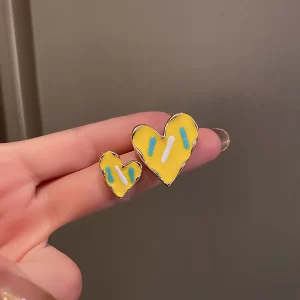 Aretes Corazones Asimétricos - Imagen 4