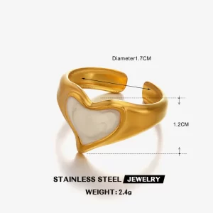 Anillo Corazón Curvado - Imagen 5