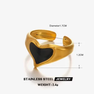 Anillo Corazón Curvado - Imagen 7