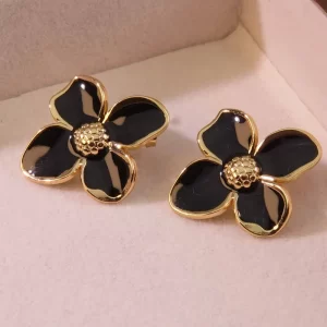 Aretes Flores Acero - Imagen 2