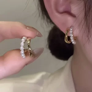 Aretes Doble Perlas - Imagen 1