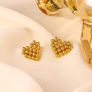 Aretes Corazón Balines - Imagen 1