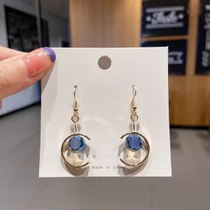 Aretes Luna Piedra Azul - Imagen 1