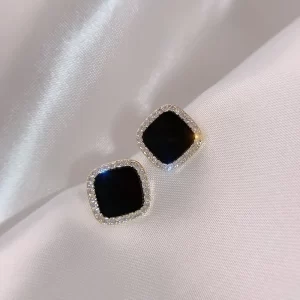 Aretes Cuadrado Negro - Imagen 3