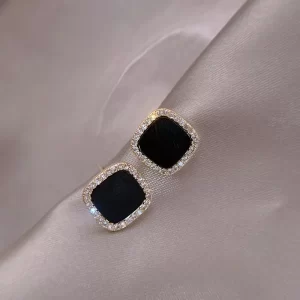 Aretes Cuadrado Negro - Imagen 4