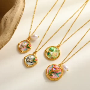 Collar Flor Esmaltada - Imagen 2