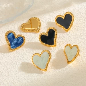 Aretes Corazón Bordeado - Imagen 3