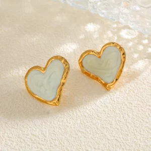 Aretes Corazón Bordeado - Imagen 5