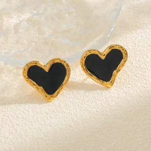 Aretes Corazón Bordeado - Imagen 6