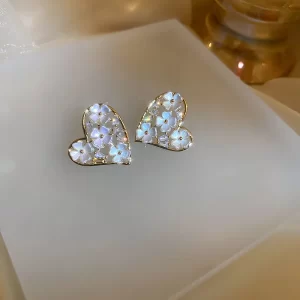 Aretes Corazón Flores - Imagen 1