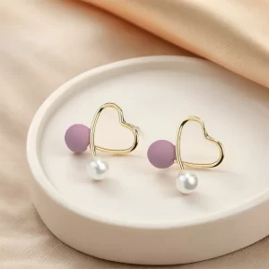 Aretes Corazón Cruzado - Imagen 1