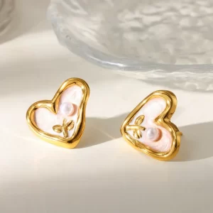 Aretes Anillos Marmolados - Imagen 3