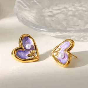 Aretes Anillos Marmolados - Imagen 4