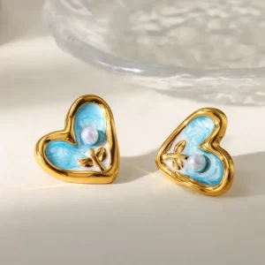 Aretes Anillos Marmolados - Imagen 5