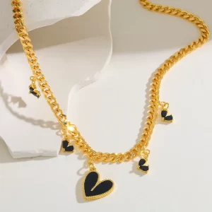 Collar Corazoncitos Negros - Imagen 3